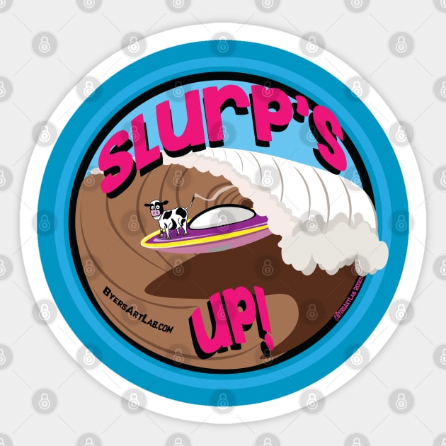 Slurp's Up lil Cow dude! Sticker by ByersArtLab